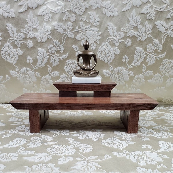 Buddhist Oak Mini Altar with Hand Rubbed oil finish and Red Mahogany Stain