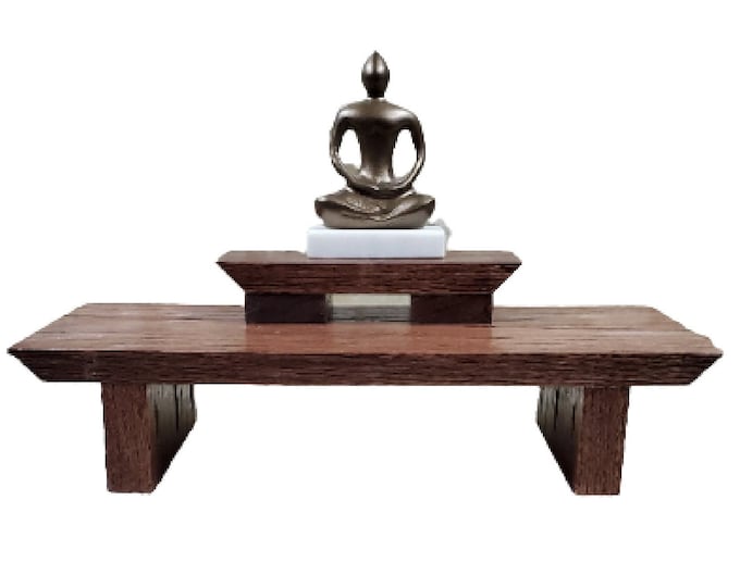 Featured listing image: Buddhist Oak Mini Altar with Hand Rubbed oil finish and Red Mahogany Stain