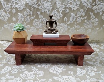 Buddhist Oak Mini Altar with Hand Rubbed oil finish and Cognac Stain