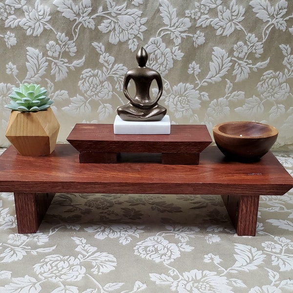 Buddhist Oak Mini Altar with Hand Rubbed oil finish and Cognac Stain
