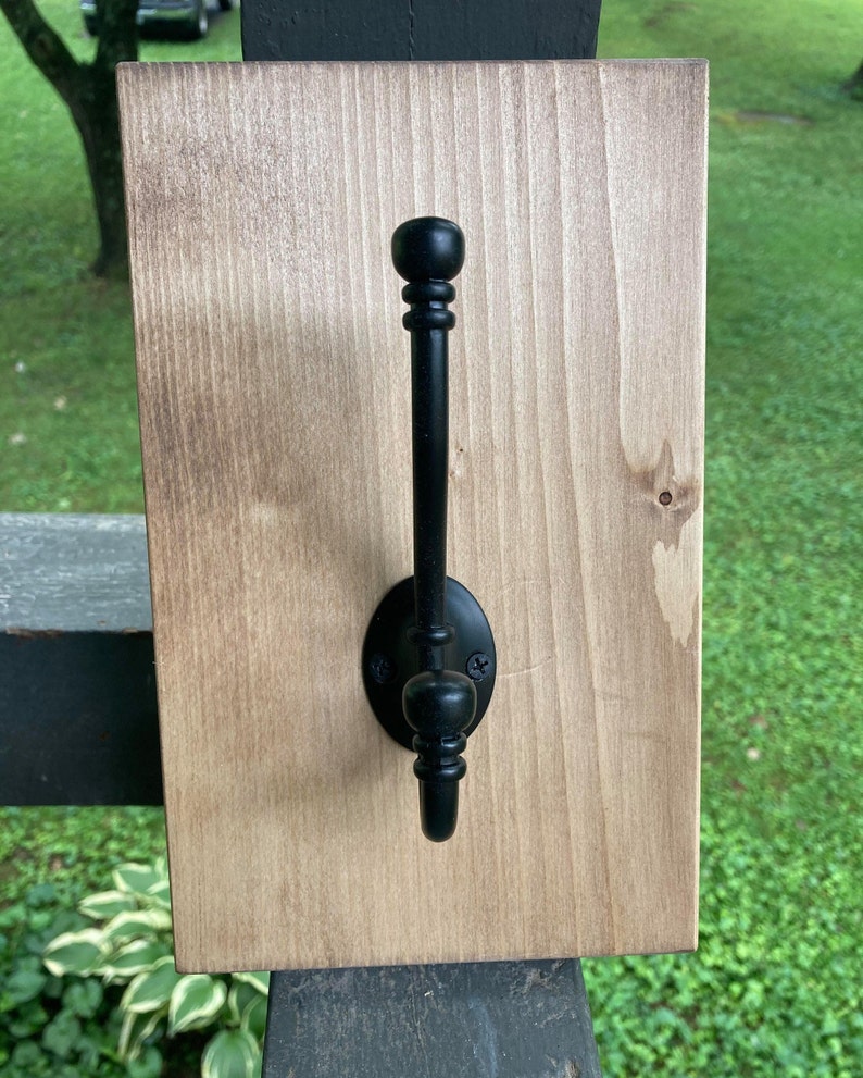 Set of 2 Farmhouse Towel Hooks Modern Farmhouse Wood Block Etsy