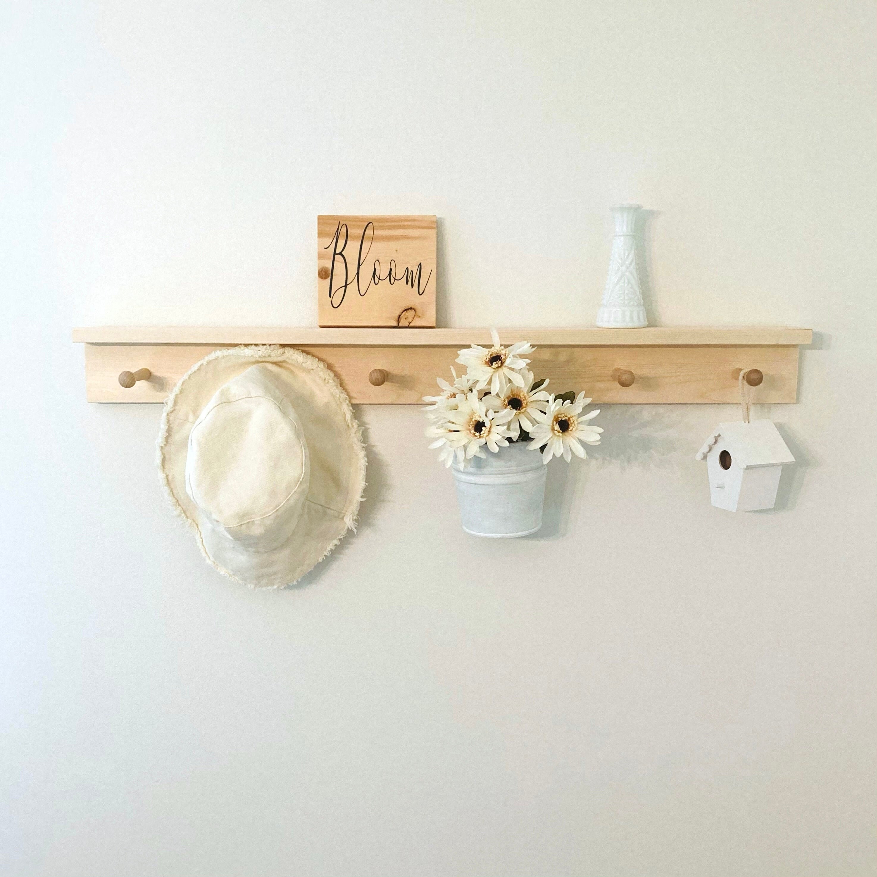 Shelf With Hooks Nursery Shelf Peg Rail Shelf Entryway Peg Etsy