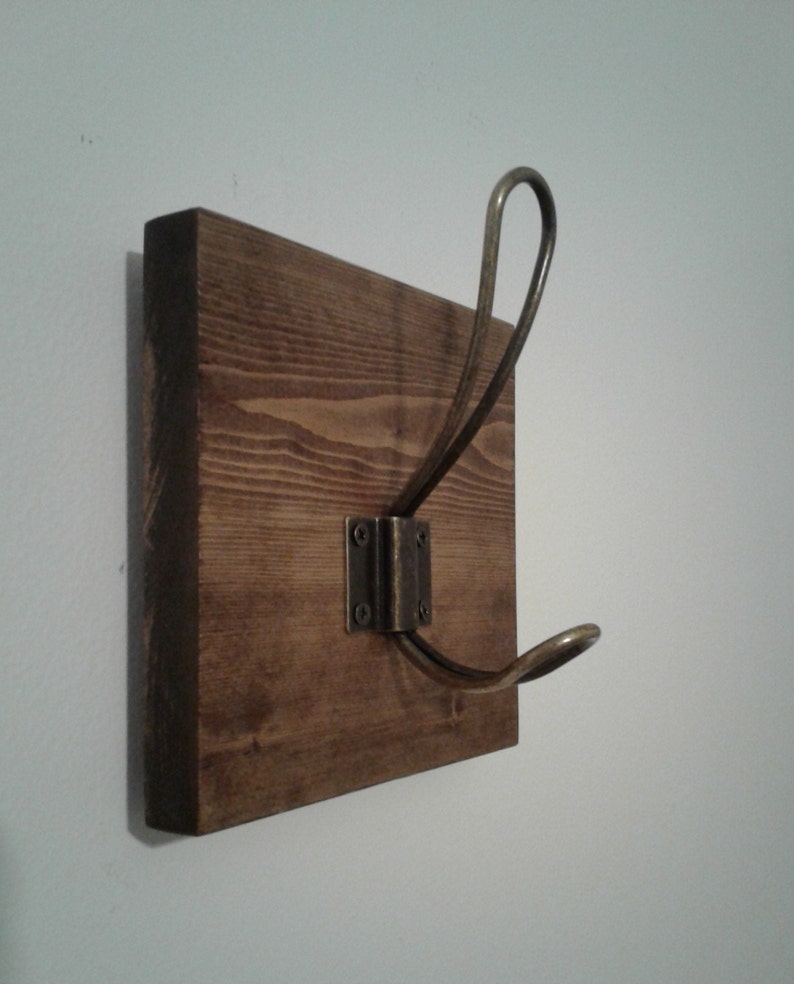 Easy Flush Mount Farmhouse Single Wood Block Hook Towel Hook Etsy