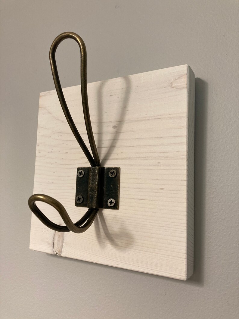 Easy Flush Mount Farmhouse Single Wood Block Hook Towel Hook Etsy