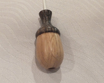 Oak Acorn Bathroom light pull blind pull. Hand turned