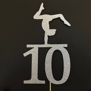 Gymnastics Cake Topper With Age, Number Cake Centerpiece, Gymnastics ...