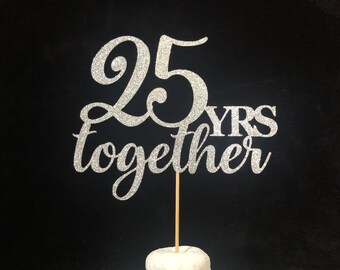 25th Anniversary Cake Topper Etsy