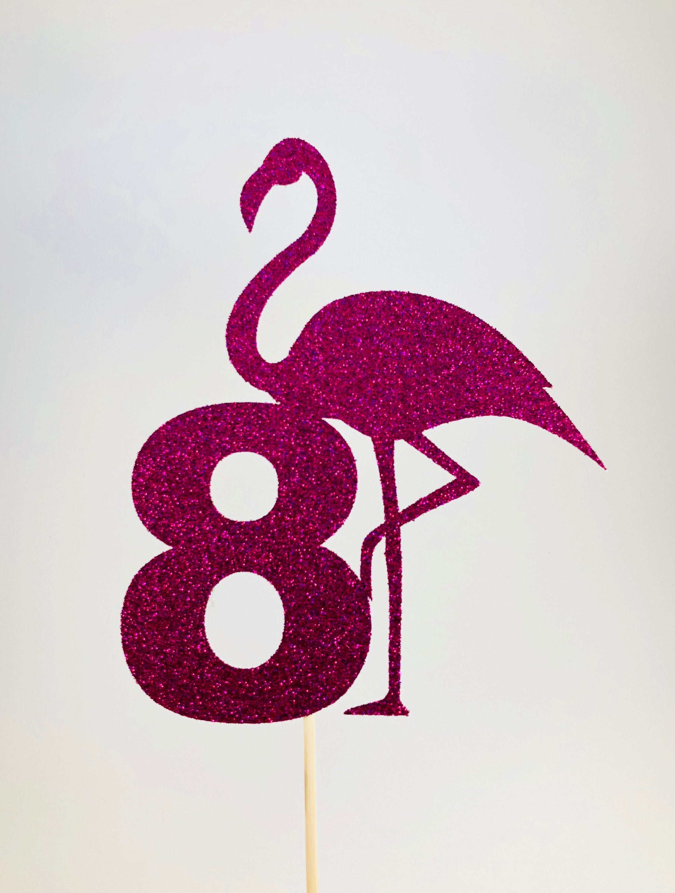 Flamingo Cake Topper Glitter Cake Topper Tropical Party Etsy