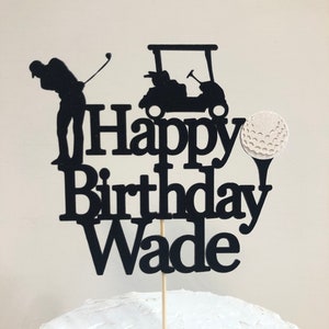 Golf birthday cake topper, personalized golf cake topper, custom cake topper golf themed, golf party decorations