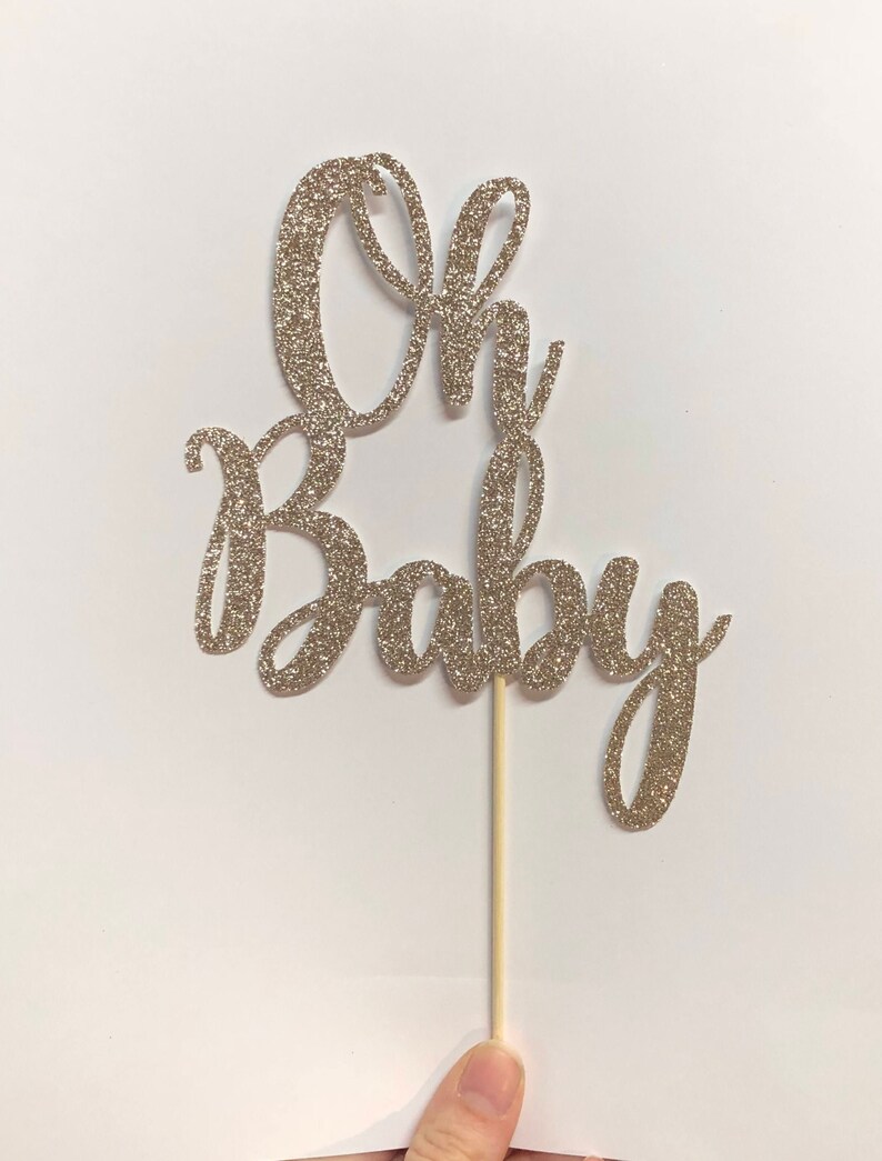Oh Baby Cake Topper Glitter Cake Topper for Baby Shower Baby Etsy