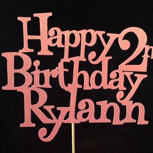 Custom Happy Birthday Cake Topper ~ Happy Birthday Name Cake Topper ...