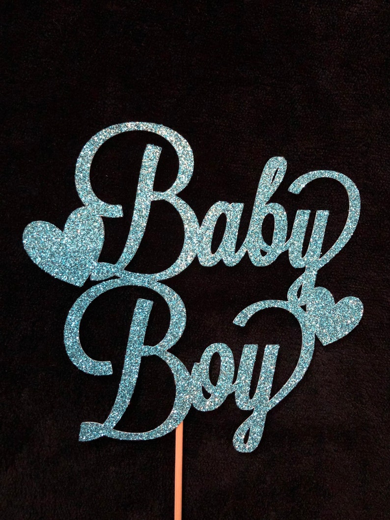Baby Boy Cake Topper Baby Shower Cake Topper Gold Cake Etsy