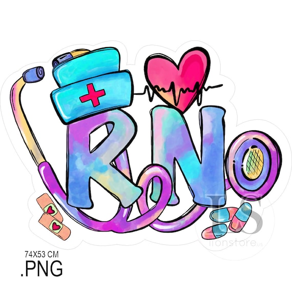 Hand Drawing Registered Nurse Design | for Sticker, Nurse Sticker, T-Shirt Design, Mug NO AI