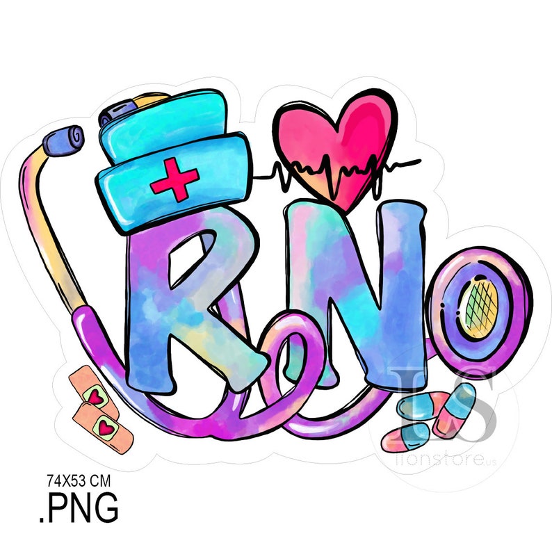 Dessin à la main d'une infirmière diplômée | Pour autocollant, autocollant infirmière, motif de t-shirt, mug (sans IA) image 1