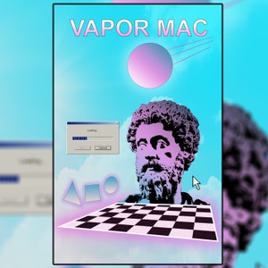 Printable, Vaporwave, HD, Bright, Vibrant Marcus Aurelius, Nostalgic, Instant Digital Download Wall Art