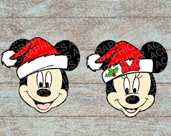 Santa Mickey and Minnie SVG, DXF, JPEG, and Studio Downloads