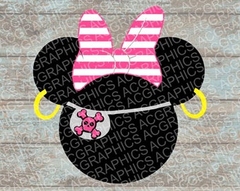 Pirate Minnie SVG, DXF, JPEG, and Studio Downloads
