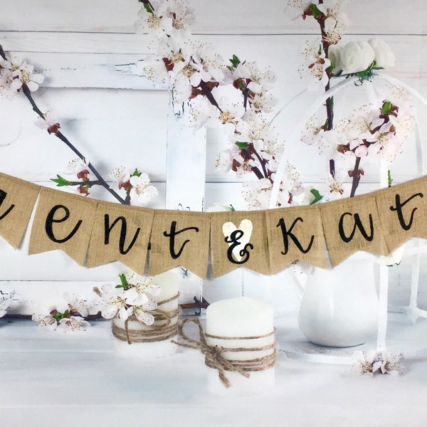 Custom WEDDING Named burlap banner, Bride to be, Personalized burlap banner, Custom Banner,Bridal Shower Banner,Rustic banner.