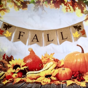 Fall Burlap Banner, Happy Fall Banner, Fall Decorations, Happy Fall decoration. Thanksgiving Banner. Fall Photo Prop.Rustic style decoration