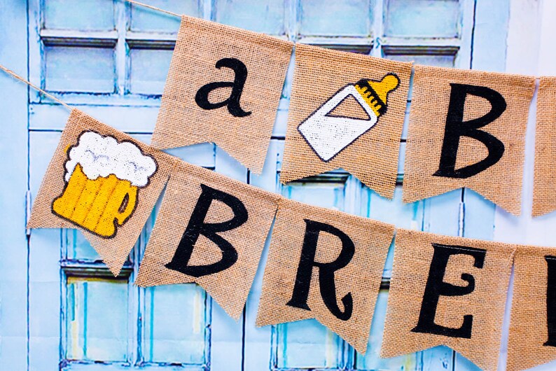 A BABY is BREWING Burlap Banner Baby Shower Party Burlap - Etsy