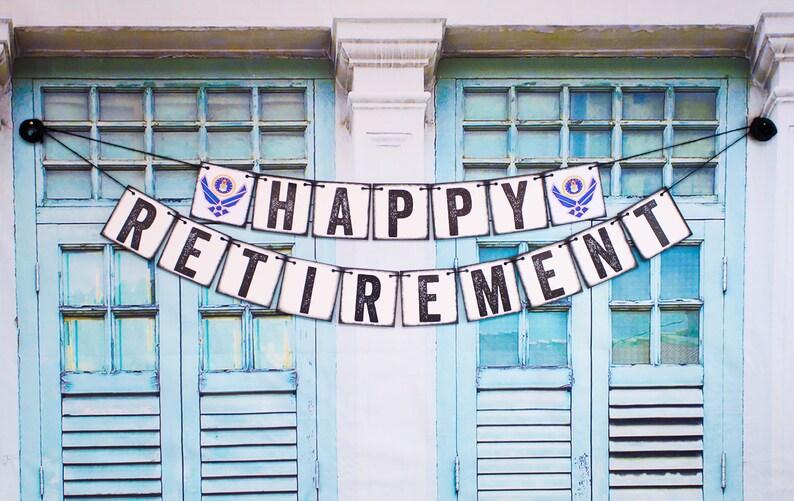 Air Force Retirement Banner Happy Retirement Banner Us Army Etsy