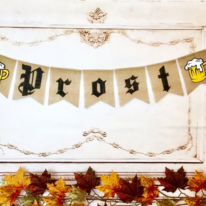 PROST Octoberfest Burlap Banner, Beer Party, Custom German Beer Garden, Cheers Banner, Prost