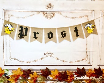 Oktoberfest Burlap Banner: Custom German Beer Garden Decor