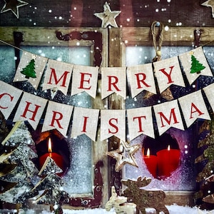 Merry Christmas, Be Merry, Christmas Bunting, Christmas Decorations, Christmas Banner,Christmas Garland,Christmas Decor,Rustic banner.