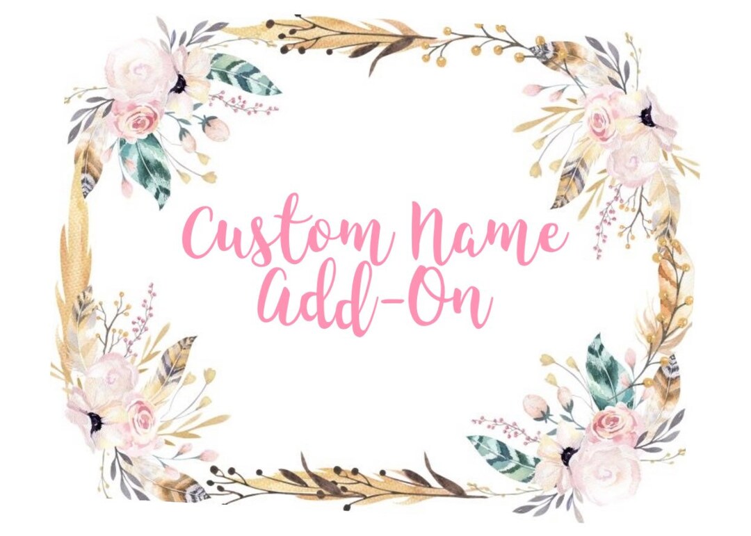 Custom Name Add-on - Etsy