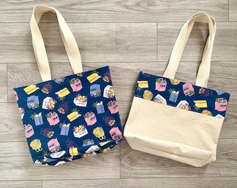 Cotton Canvas Grocery Tote Bag, Reusable Shopping Bag