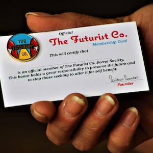 The Futurist Co. Secret Society Membership Card & Pin