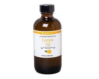 LEMON OIL 4 oz by LorAnn, Ideal for Candy Making and Aromatherapy