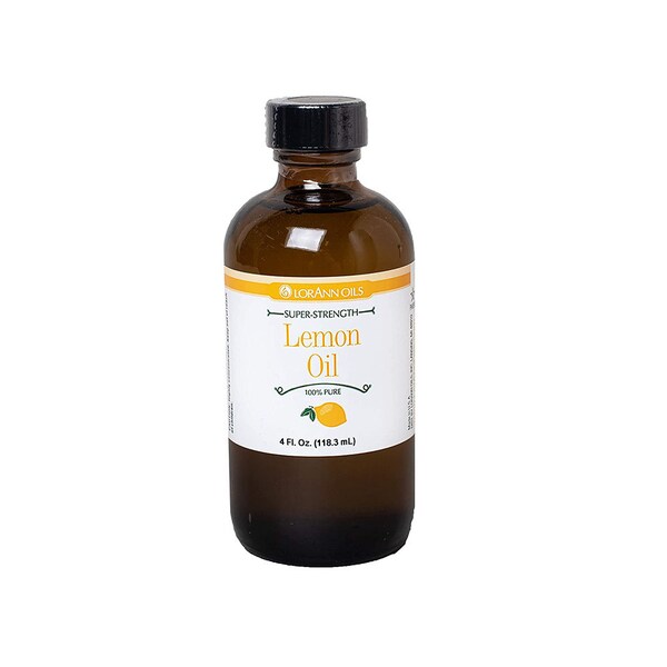 LEMON OIL 4 oz by LorAnn, Ideal for Candy Making and Aromatherapy