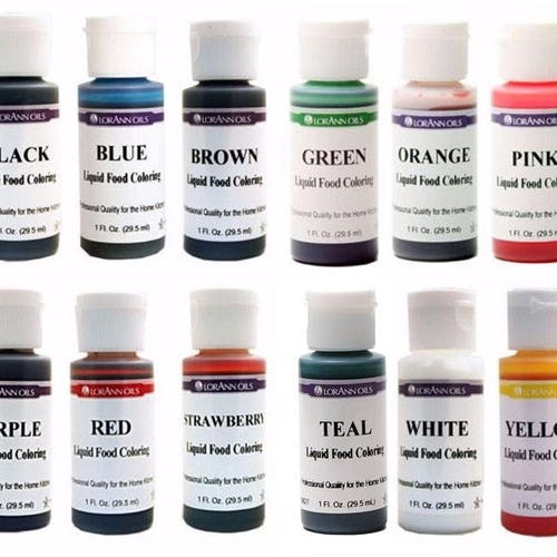 LIQUID FOOD COLORING Lorann Choose From 12 Waterbased Etsy