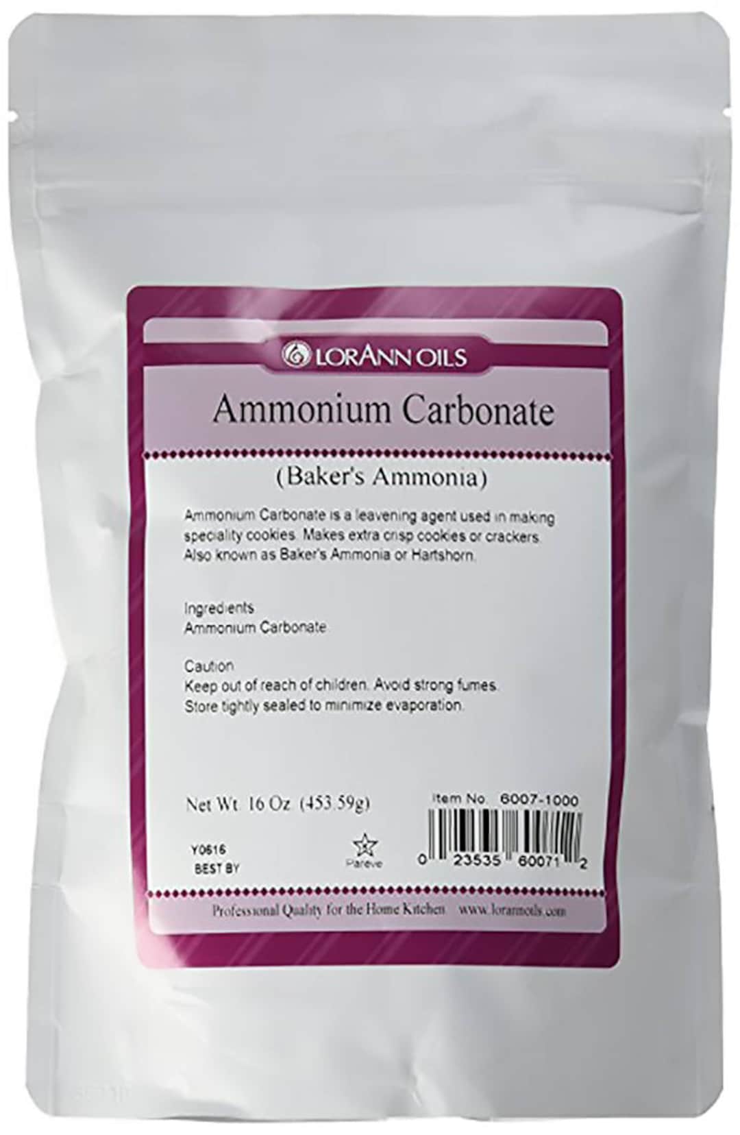 AMMONIUM CARBONATE Baker's Ammonia, Hartshorn 1 Lb Lorann Etsy