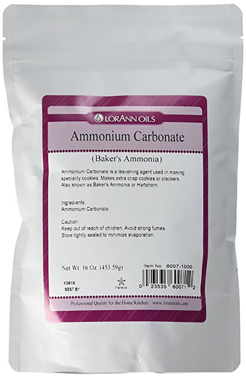 AMMONIUM CARBONATE Baker's Ammonia Hartshorn 1 lb Etsy
