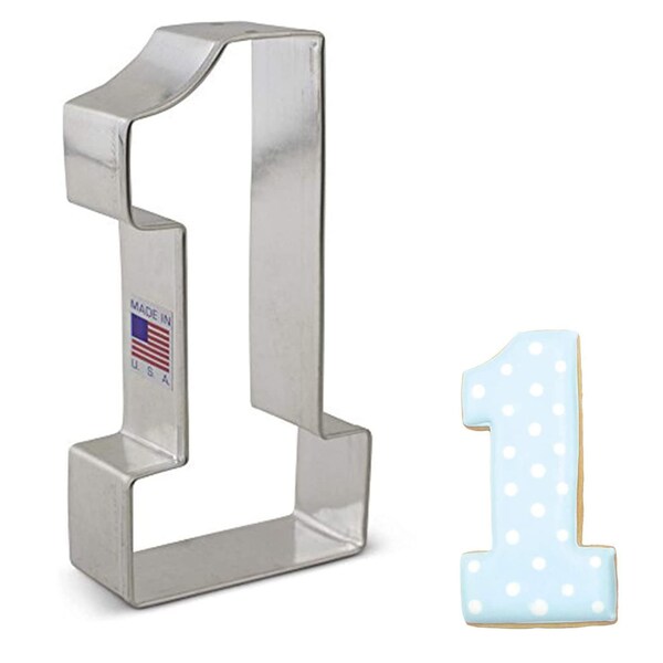 LARGE NUMBER ONE Metal Cookie Cutter - #1 - Ann Clark 4.4 inch