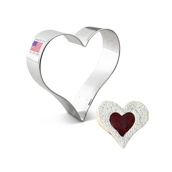 HEART Metal Cookie Cutter 3 5/8 Inch Valentine- Ann Clark - US Tin Plated Steel