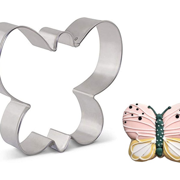 BUTTERFLY MOTH Metal Cookie Cutter - 3.68 Inch  - Ann Clark - US Tin Plated Steel