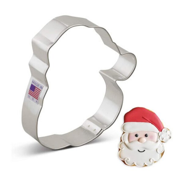 SANTA FACE Metal Cookie Cutter, 4.25 inch, by Ann Clark