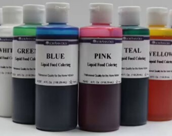 LIQUID FOOD COLORING, LorAnn, Choose From 12  Water-based Colors, 4 oz, Color Frosting, Hard Candy, Easter Eggs