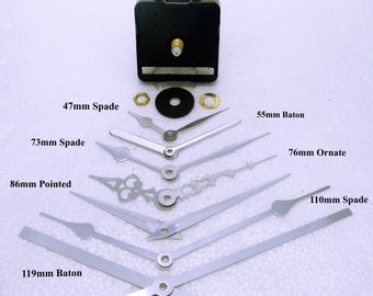 Movimiento del reloj de tictac de cuarzo con las manos de plata - movimiento de tictac - VENDEDOR DEL Reino Unido - Fabricación de relojes DIY