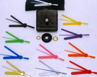 Quartz ticking clock movement with coloured hands, Craft, diy projects - Clock Making Kit - UK SELLER