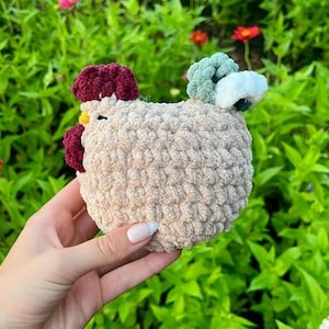 Crochet Rooster Plush, Amigirumi, Crochet Stuffes Animal, Crochet Chicken