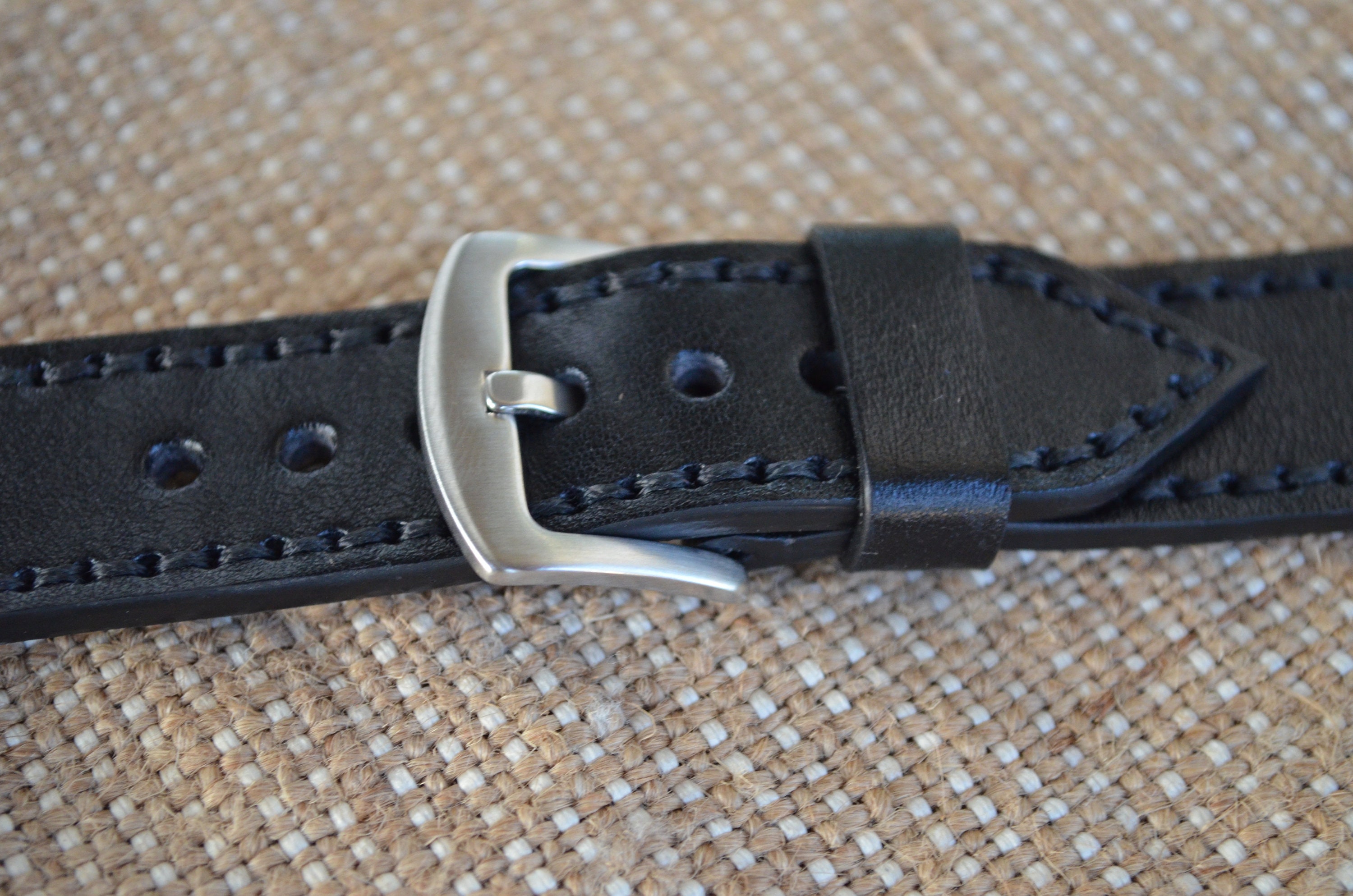 Watch Strap The thick Leather Watch Strap Black Men's | Etsy