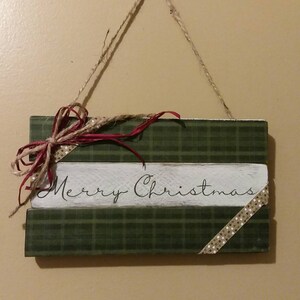 Merry Christmas charming rustic wood sign