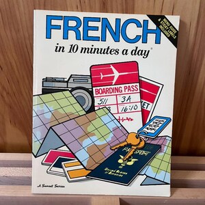 French Language Workbook – 1989 Unused, Flash Cards, Menu Guide (Sunset Series)