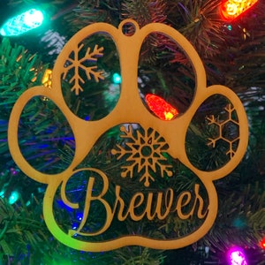 Paw Print Ornaments with your Pets name