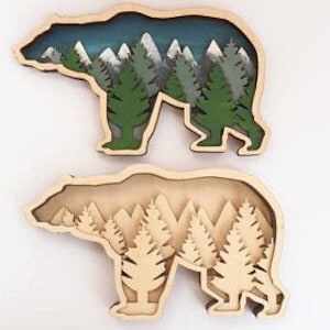 5 Layer Bear Scenery DIY Craft