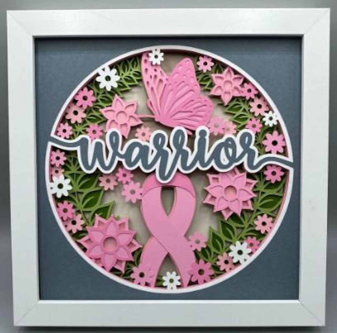 3D Cancer Warrior Shadow Box - Etsy